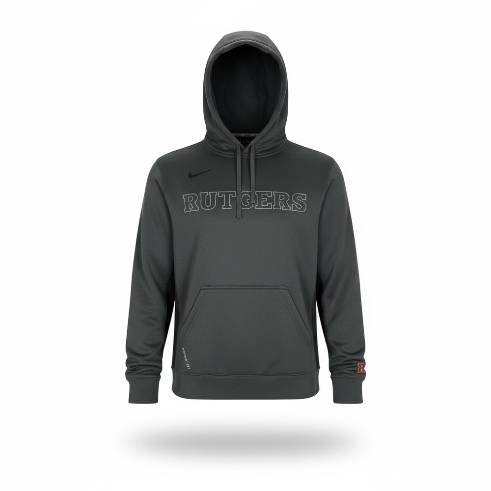 Nike Therma Fit Hoodie Rutgers Field Hockey. Grey Black Size S